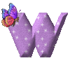 GIF animado (30580) Letra w mariposa romantica