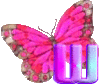 GIF animado (30616) Letra w mariposa rosa