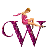 GIF animado (43482) Letra w mujer