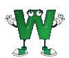 GIF animado (39827) Letra w muneco verde