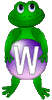 GIF animado (31825) Letra w rana verde