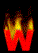 GIF animado (37749) Letra w roja ardiendo