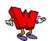 GIF animado (39796) Letra w roja brazos piernas