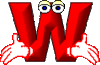 GIF animado (44340) Letra w roja manos