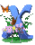 GIF animado (36884) Letra x azul flores