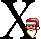 GIF animado (40856) Letra x cabeza papa noel