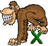 GIF animado (30772) Letra x chimpance