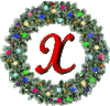 GIF animado (41087) Letra x corona navidad