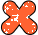 GIF animado (34236) Letra x glitter naranja