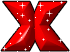 GIF animado (34454) Letra x glitter roja