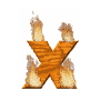 GIF animado (37698) Letra x madera ardiendo