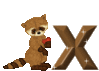 GIF animado (30336) Letra x mapache