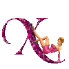 GIF animado (34145) Letra x mujer glitter