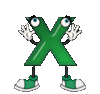 GIF animado (39828) Letra x muneco verde