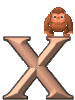 GIF animado (30810) Letra x orangutan