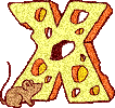 GIF animado (31980) Letra x queso raton
