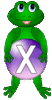 GIF animado (31826) Letra x rana verde