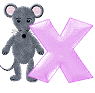 GIF animado (32096) Letra x raton gris