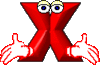 GIF animado (44341) Letra x roja manos