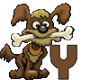 GIF animado (31702) Letra y perro hueso