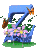 GIF animado (36886) Letra z azul flores