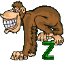GIF animado (30774) Letra z chimpance