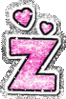 GIF animado (33385) Letra z corazones glitter rosa