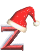 GIF animado (41168) Letra z gorro santa claus
