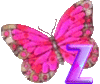 GIF animado (30619) Letra z mariposa rosa
