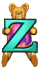 GIF animado (31299) Letra z oso grizzly