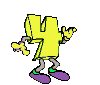 GIF animado (39767) Numero amarillo brazos piernas