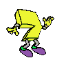 GIF animado (39770) Numero amarillo brazos piernas