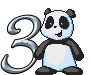 Imagen GIF de Numero oso panda animado