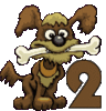 GIF animado (31706) Numero perro hueso