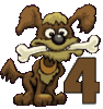GIF animado (31708) Numero perro hueso