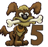 GIF animado (31709) Numero perro hueso