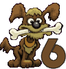 GIF animado (31710) Numero perro hueso