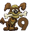 GIF animado (31713) Numero perro hueso