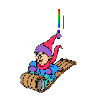 Imagen GIF de Signo admiracion chico trineo animado