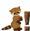 GIF animado (30349) Signo admiracion mapache