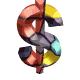 GIF animado (40330) Signo dolar coloreada
