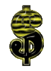 GIF animado (42125) Signo dolar negra amarillo