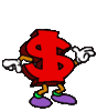 GIF animado (39801) Signo dolar rojo brazos piernas