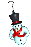 GIF animado (57891) Adorno del arbol de navidad de un muneco de nieve