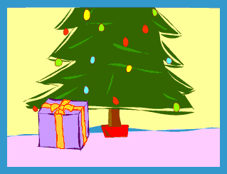 GIF animado (57943) Arbol de navidad con paquetes de regalo