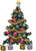 GIF animado (57944) Arbol de navidad con paquetes de regalo