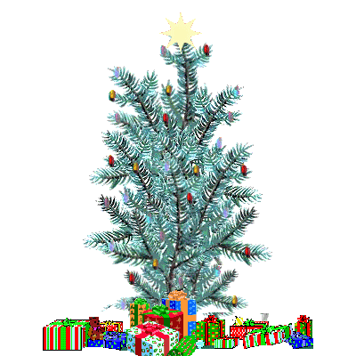 GIF animado (57945) Arbol de navidad con paquetes de regalo