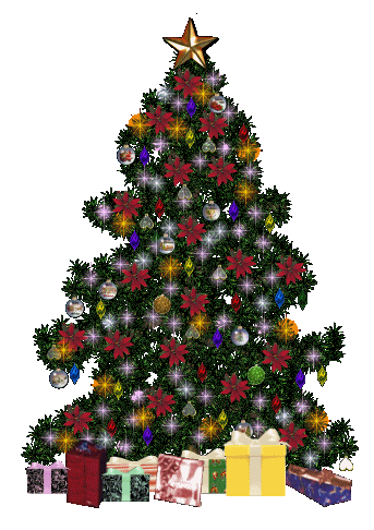 GIF animado (57946) Arbol de navidad con paquetes de regalo