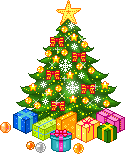 GIF animado (57950) Arbol de navidad con paquetes de regalo
