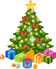 GIF animado (57950) Arbol de navidad con paquetes de regalo